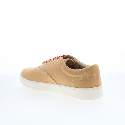 Spenco Pier SP2007WHE Mens Brown Canvas Lace Up Lifestyle Sneakers Shoes