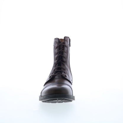 Steve Madden P-Mavrik Mens Brown Leather Lace Up Casual Dress Boots