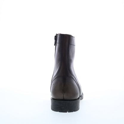 Steve Madden P-Mavrik Mens Brown Leather Lace Up Casual Dress Boots
