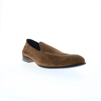 Di Bianco Positano Suede Mens Brown Suede Loafers & Slip Ons Casual Shoes