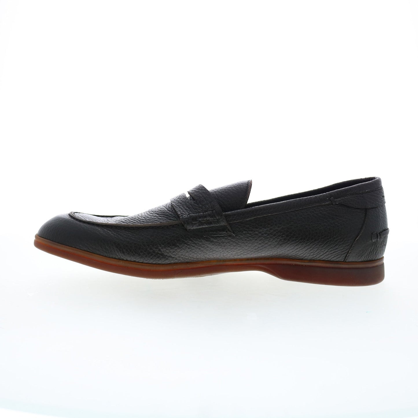 Di Bianco Procida Cervo Mens Black Leather Loafers & Slip Ons Penny Shoes
