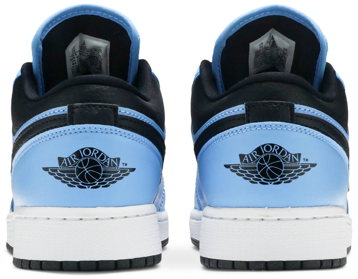 Nike Grade School Womens Air Jordan 1 Low Sneakers - 'University Blue Black'