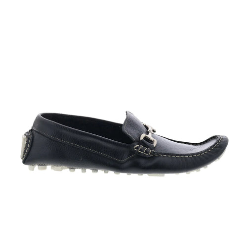 RD Company RD79 Mens Black Leather Slip On Loafers & Slip Ons Moccasin Shoes