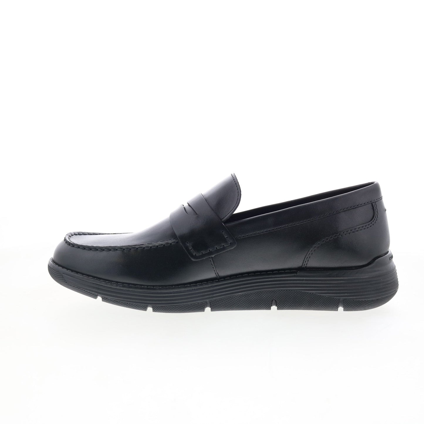 Rockport Liam RMLIAM Mens Black Wide Leather Loafers & Slip Ons Penny Shoes