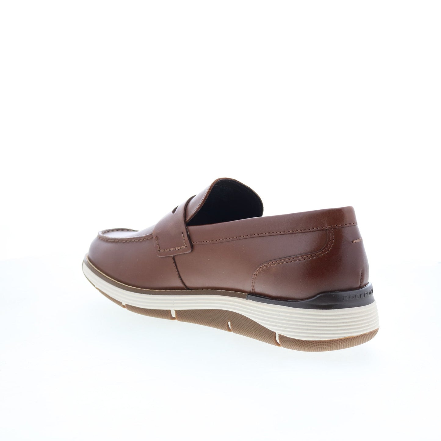 Rockport Liam RMLIAM Mens Brown Wide Leather Loafers & Slip Ons Penny Shoes