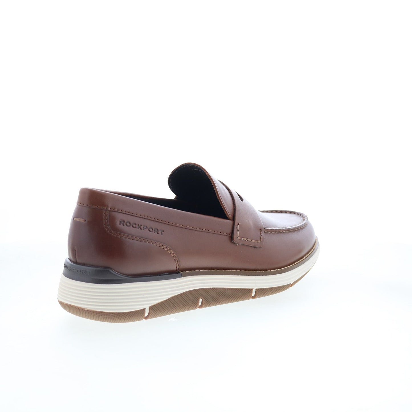Rockport Liam RMLIAM Mens Brown Wide Leather Loafers & Slip Ons Penny Shoes