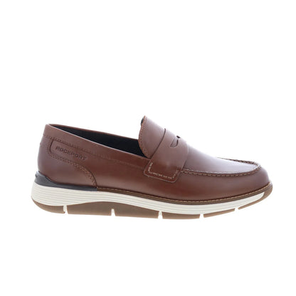Rockport Liam RMLIAM Mens Brown Wide Leather Loafers & Slip Ons Penny Shoes