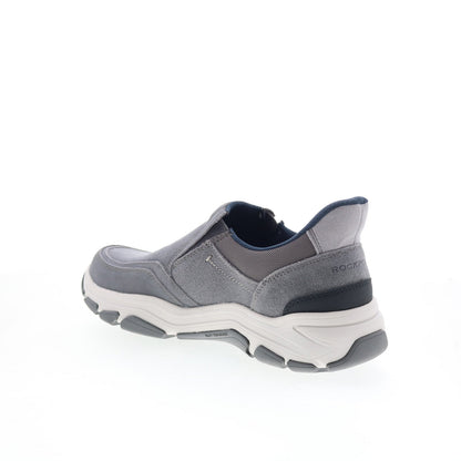 Rockport Reece RMREECE Mens Gray Wide Leather Lifestyle Sneakers Shoes