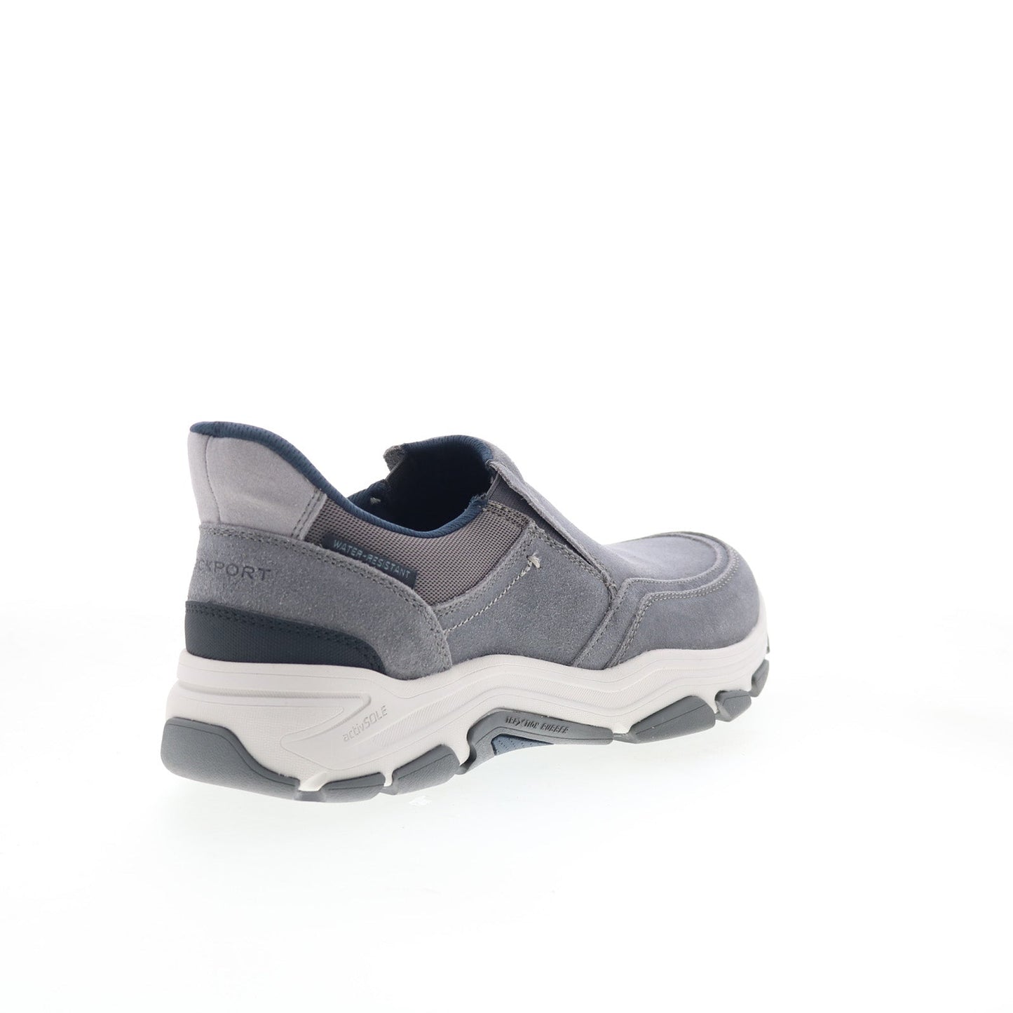Rockport Reece RMREECE Mens Gray Wide Leather Lifestyle Sneakers Shoes