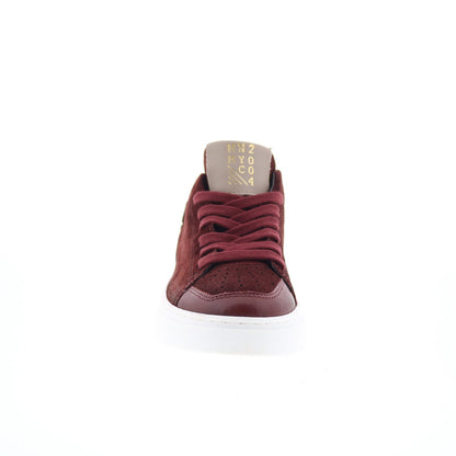 Miz Mooz Tristin Womens Burgundy Suede Lace Up Lifestyle Sneakers Shoes