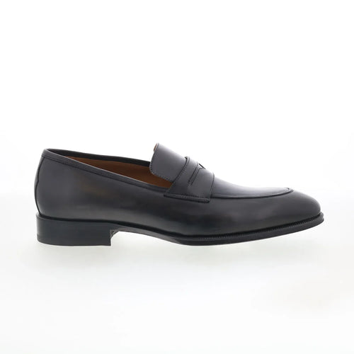 Pastori by Di Bianco Titus Mens Gray Leather Loafers & Slip Ons Penny Shoes