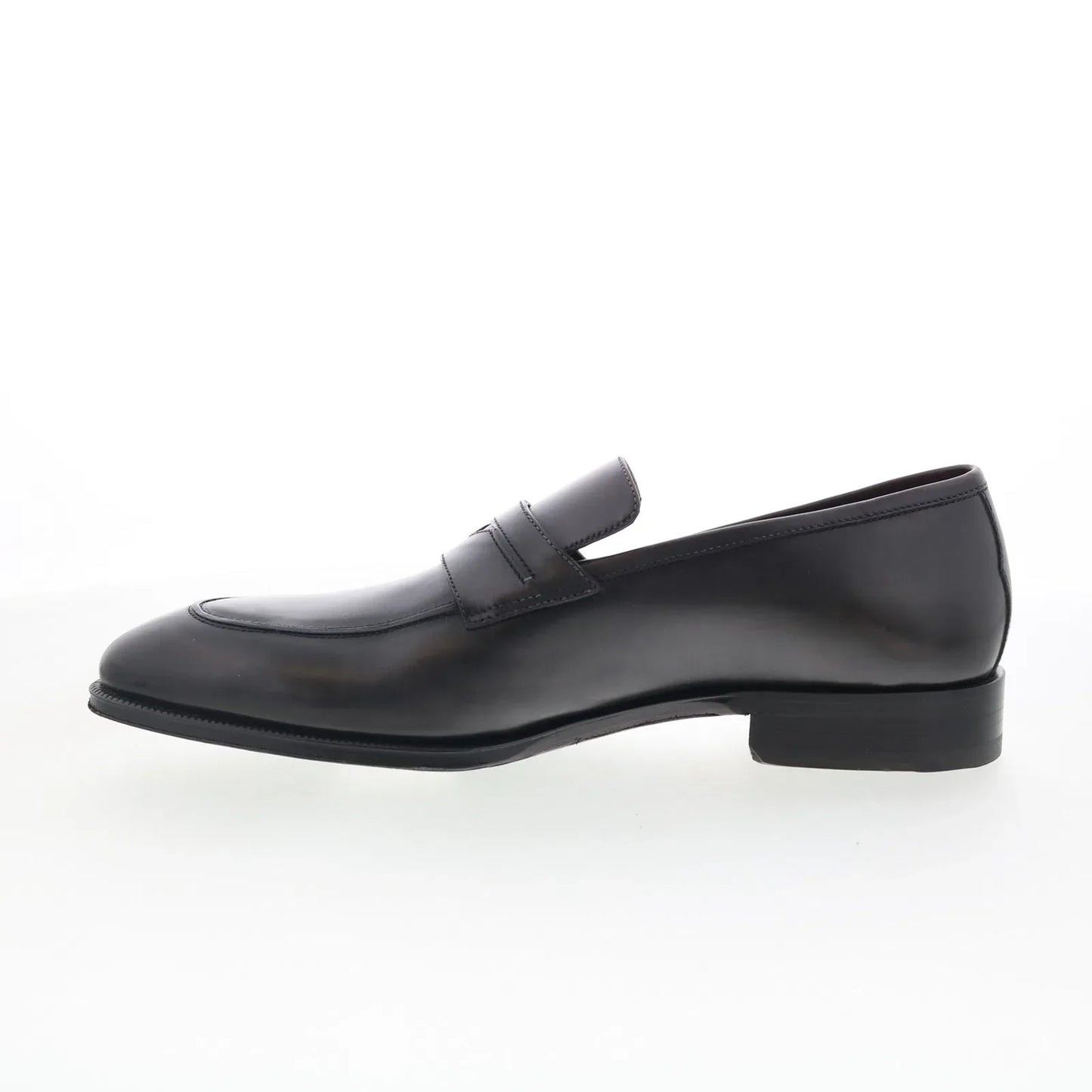 Pastori by Di Bianco Titus Mens Gray Leather Loafers & Slip Ons Penny Shoes