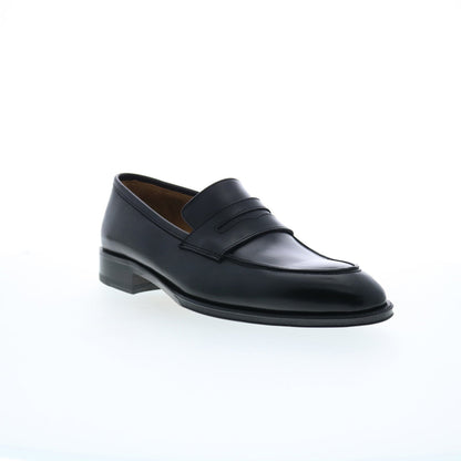 Pastori by Di Bianco Titus Mens Black Leather Loafers & Slip Ons Penny Shoes