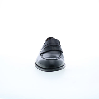 Pastori by Di Bianco Titus Mens Black Leather Loafers & Slip Ons Penny Shoes