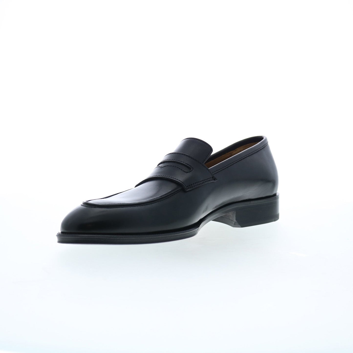 Pastori by Di Bianco Titus Mens Black Leather Loafers & Slip Ons Penny Shoes