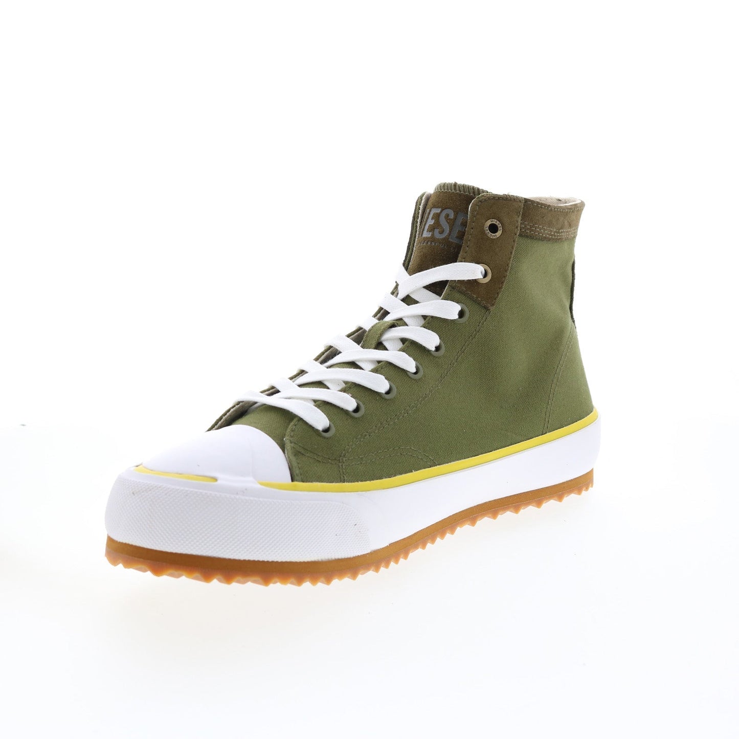 Diesel S-Principia Mid Mens Green Canvas Lace Up Lifestyle Sneakers Shoes