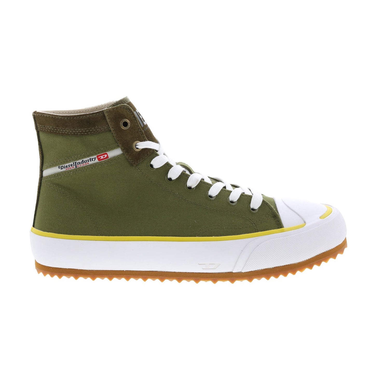 Diesel S-Principia Mid Mens Green Canvas Lace Up Lifestyle Sneakers Shoes